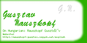 gusztav mauszkopf business card